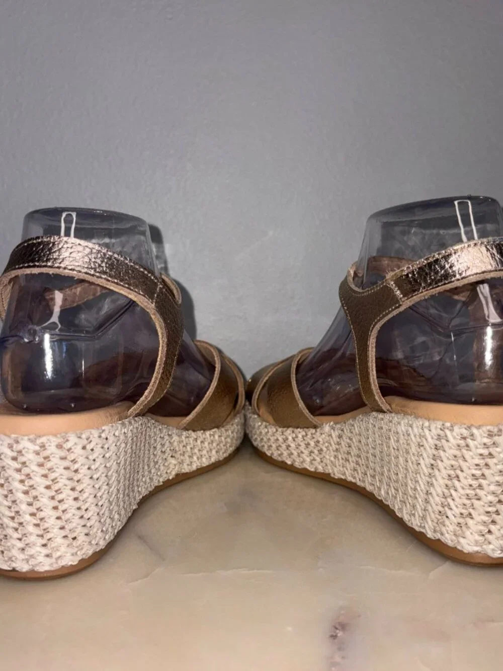 Size 9-9.5 Made In Spain Pitillos Rose Gold Espadrilles Sandals